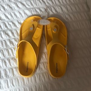 Yellow flip flops